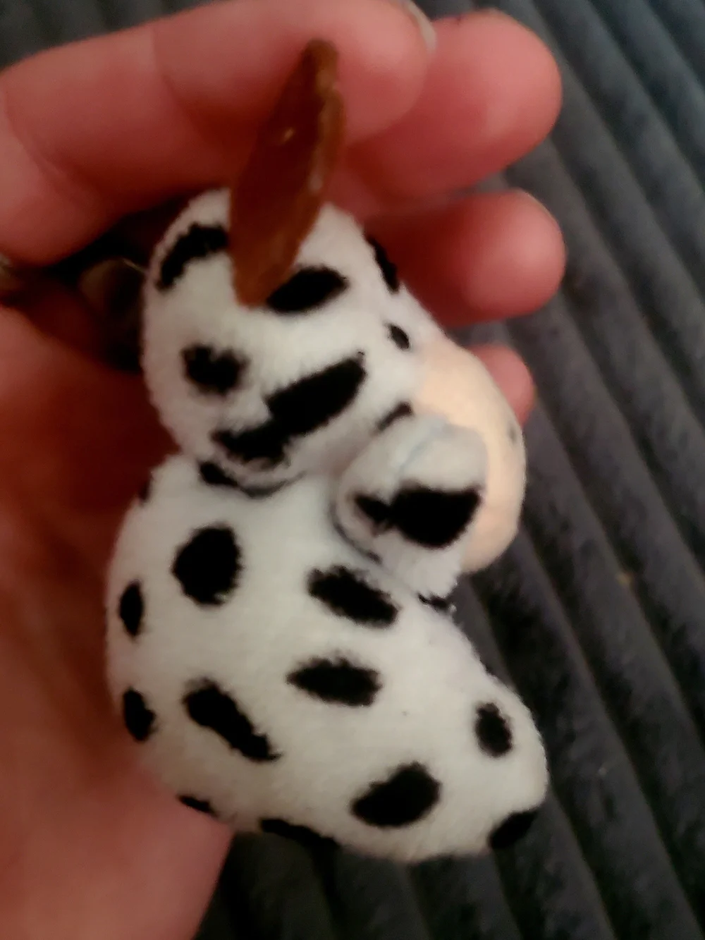 Cute Black & White Cow Plush Keychain